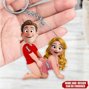 Naughty Couple - Personalized Keychain, Gift for Couple