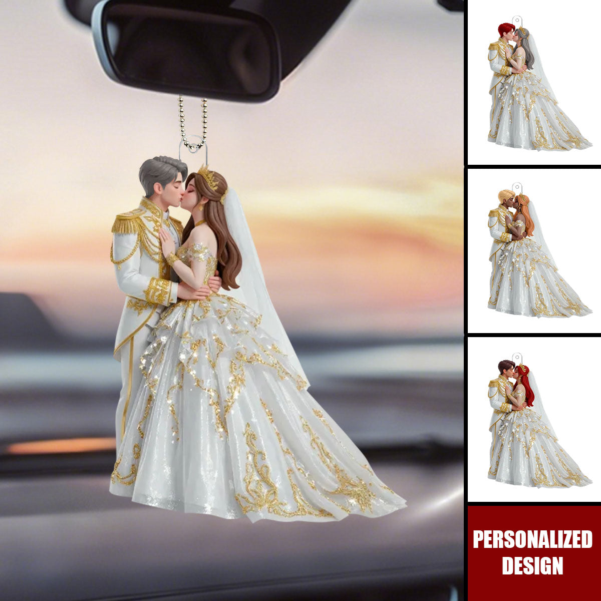 Personalized Acrylic Car Ornament - Valentine's Day, Anniversary Gift For Him, For Couple, Gift For Her