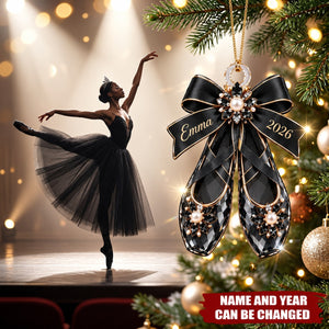 Personalized Ballet Shoes Acrylic Ornament — Gift For Ballerinas & Dance Lovers