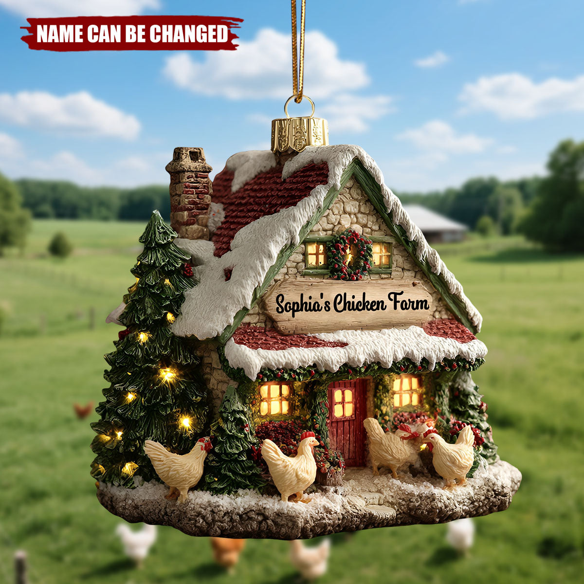 Clucking Christmas - Personalized Christmas Acrylic Ornament