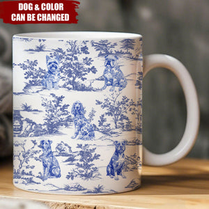 Dog Lover Toile De Jouy French Style - Personalized Mug