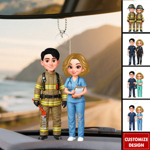 Personalized Acrylic Car Ornament - My Missing Piece Couple Occupation - Valentine's Day Gift for Him, Gift for Her