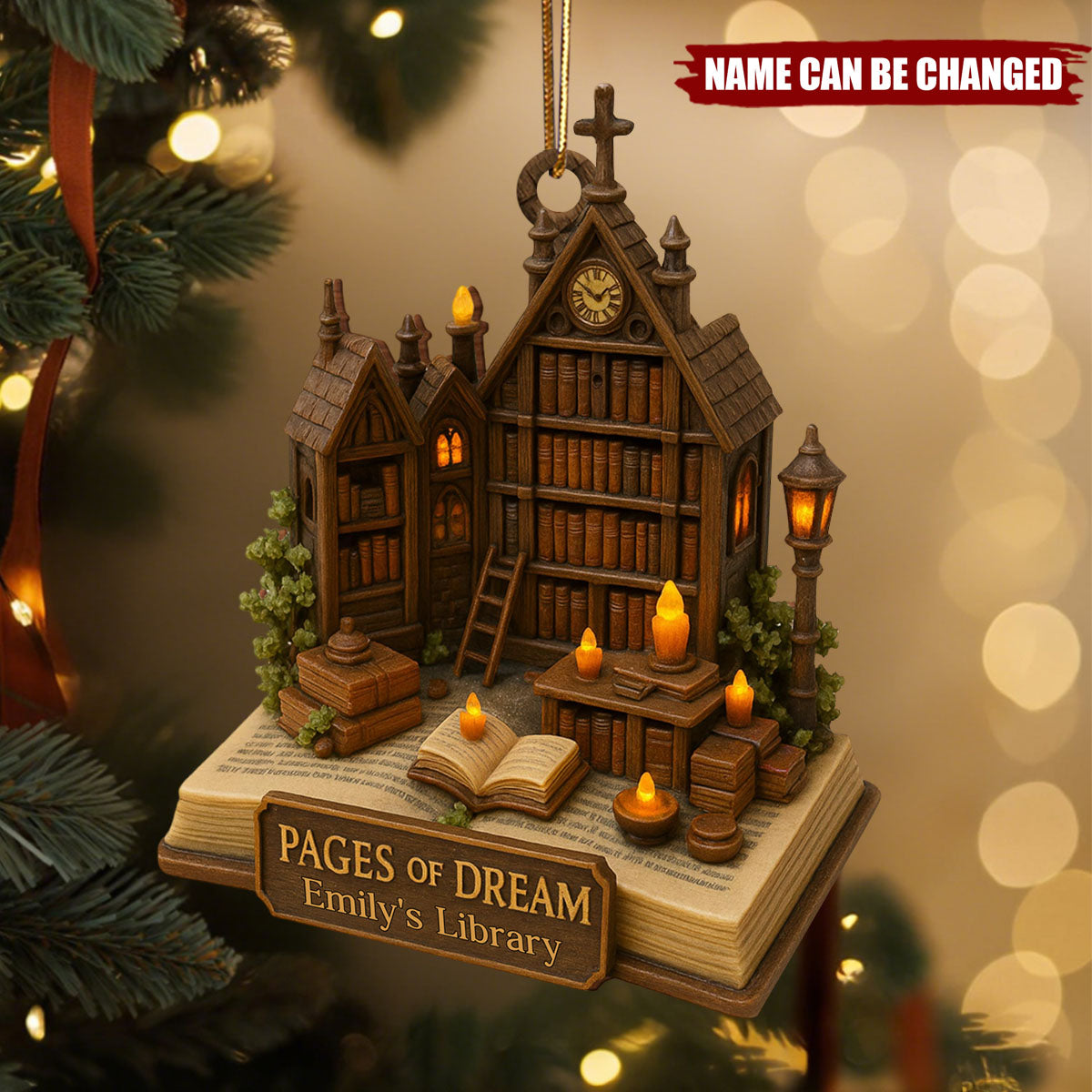 Pages Of Dream - Personalized Wooden Ornament, Gift For Book Lovers