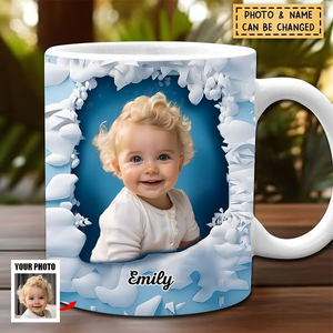 In A Snow Wall Hole Upload Pet Photo Personalized Mug