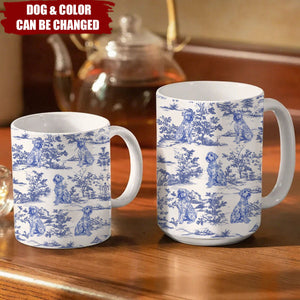 Dog Lover Toile De Jouy French Style - Personalized Mug