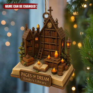 Pages Of Dream - Personalized Wooden Ornament, Gift For Book Lovers