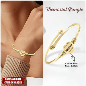 In Memory Of Custom Bracelet - Personalized Name & Date Memorial Gift