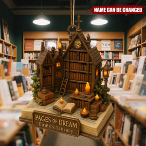 Pages Of Dream - Personalized Wooden Ornament, Gift For Book Lovers