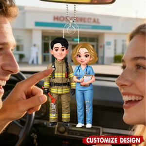 Personalized Acrylic Car Ornament - My Missing Piece Couple Occupation - Valentine's Day Gift for Him, Gift for Her