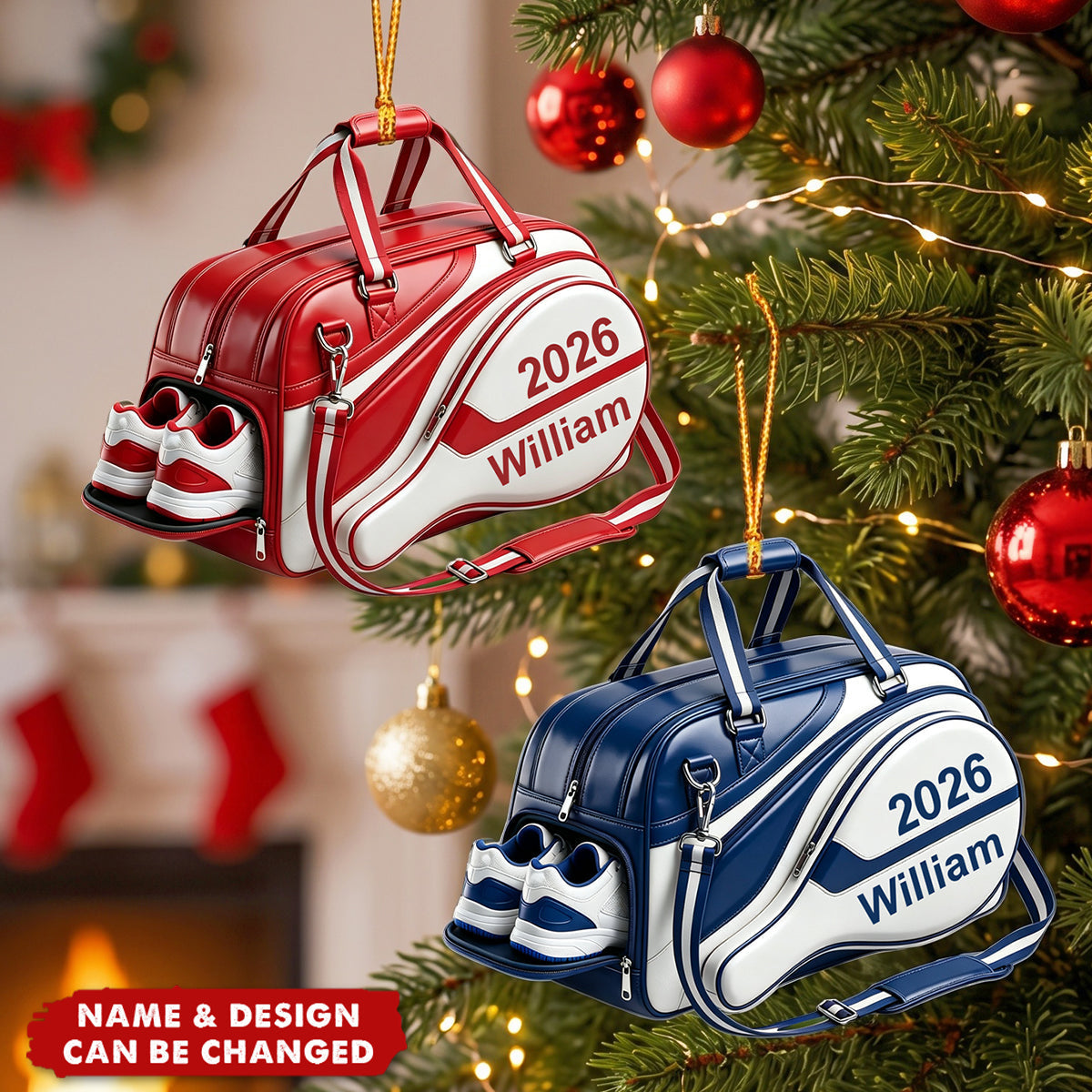 Personalized Pickleball Ornament, Custom Pickleball Bag Gift, 2026 Sports Keepsake
