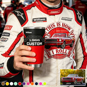 Custom Photo Car Tumbler Gift For Father's Day, Car Lovers