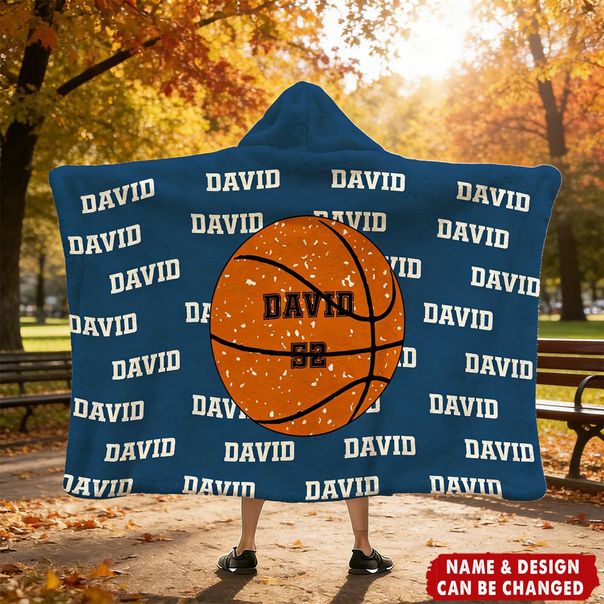 Personalized Balls Design Soft Hooded Blanket with Name and Number Team Birthday Christmas Gift for Sports Lovers