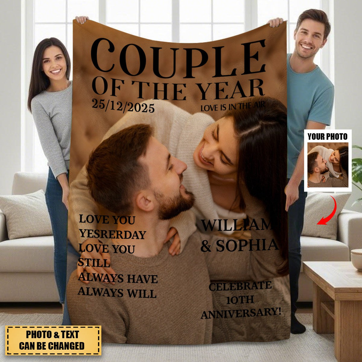 Couple Of The Year Magazine Cover Art Print - Personalized Blanket
