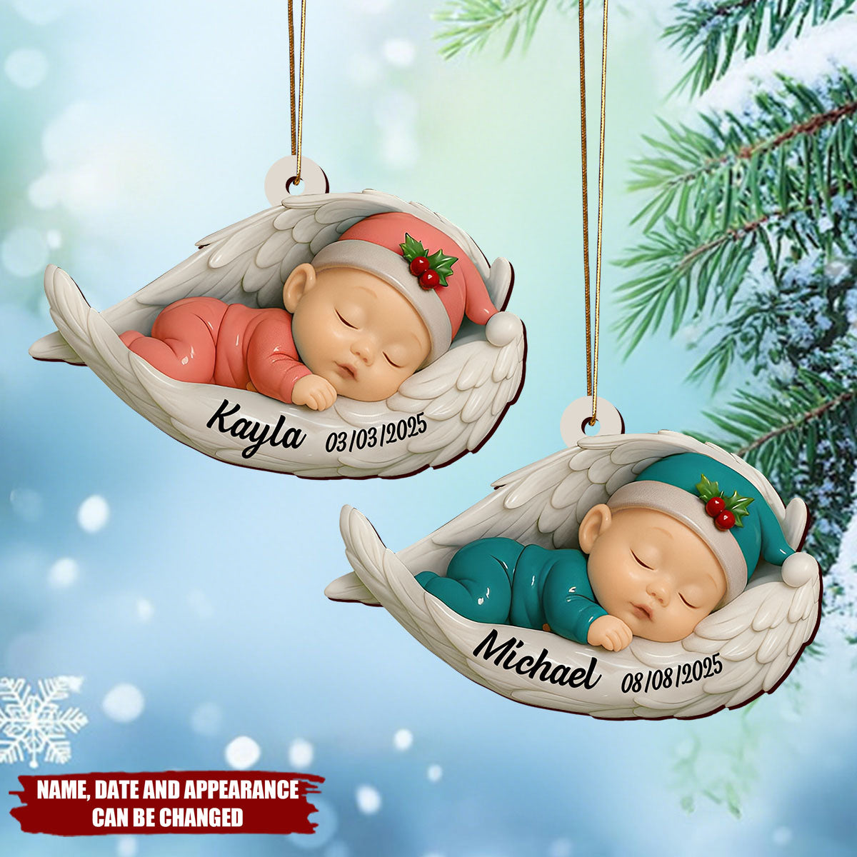 Capture Your Baby's First Christmas Moments - Personalized Wooden Ornament