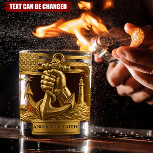 Hand Hold An Anchor - Personalized Whisky Glass