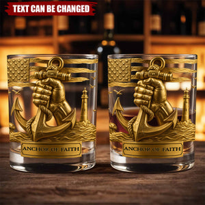 Hand Hold An Anchor - Personalized Whisky Glass