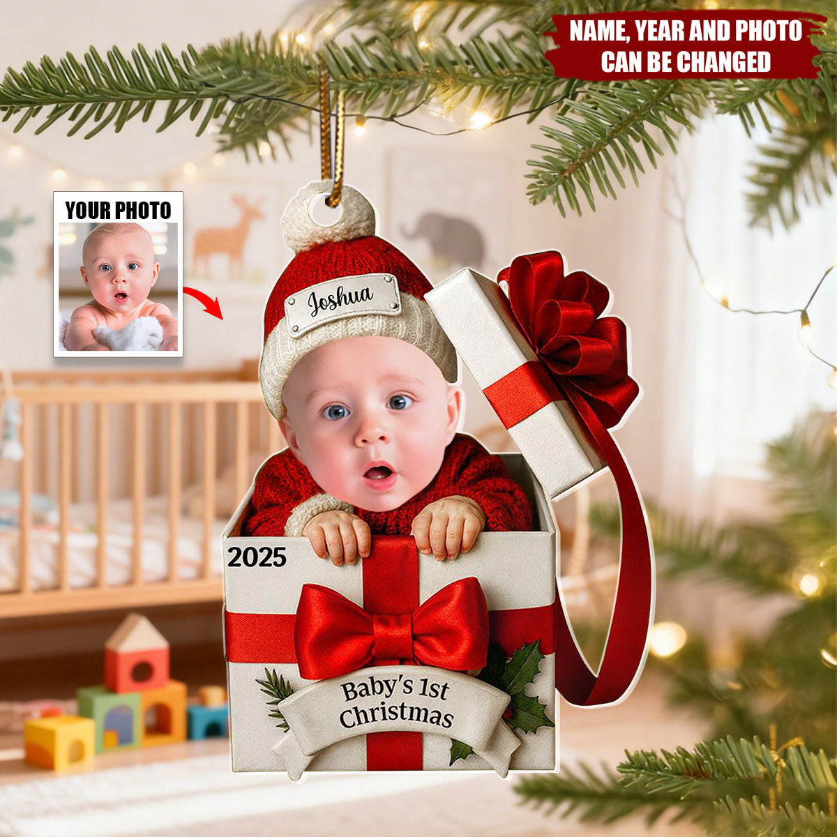 Baby Christmas Gift Box - Personalized Christmas Acrylic Ornament