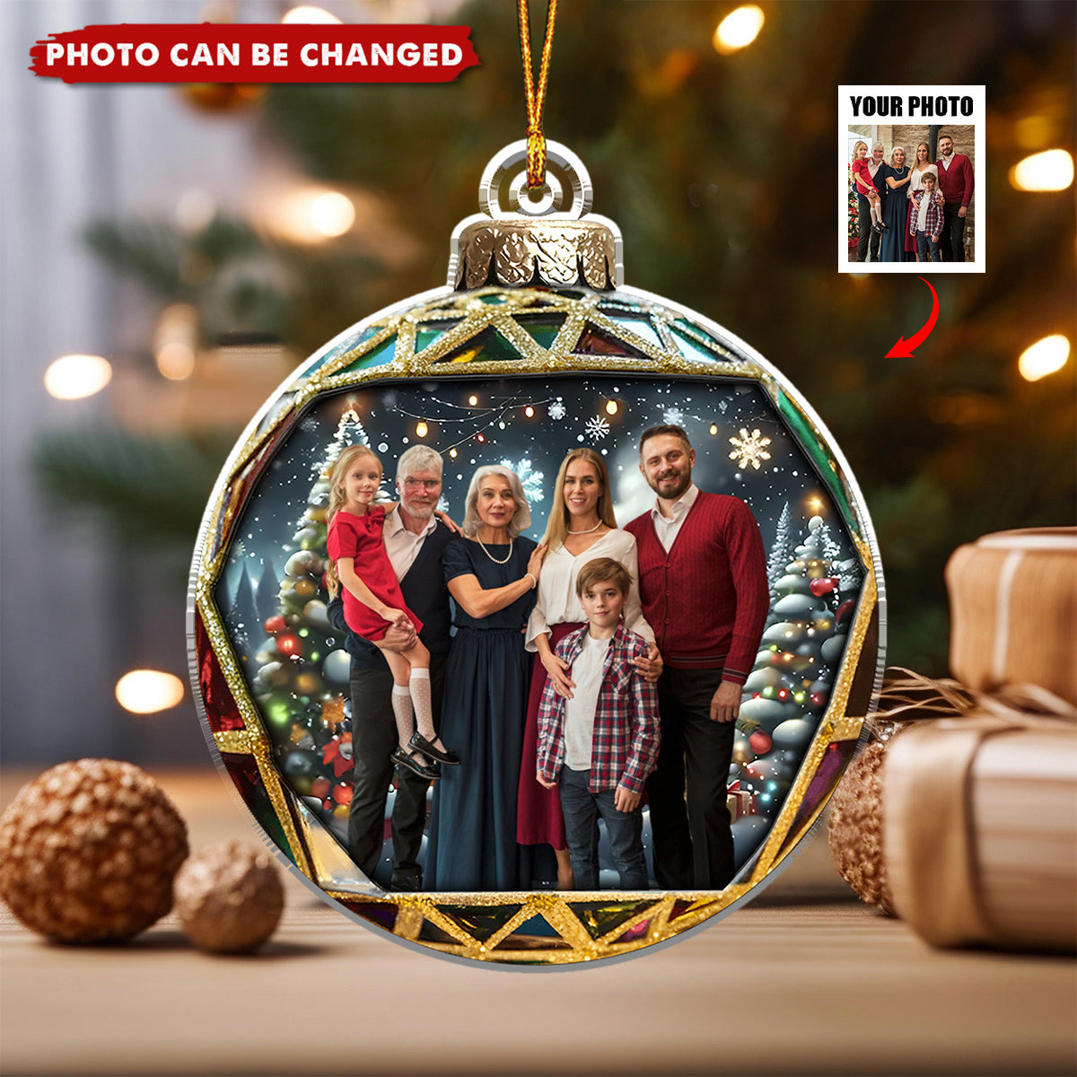 Custom Photo May Your Holidays Be Merry And Bright - Personalized Christmas Acrylic Ornament