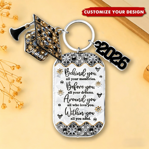Congrats Grand Class Of 2026 - Personalized Graduation Keychain with Charms
