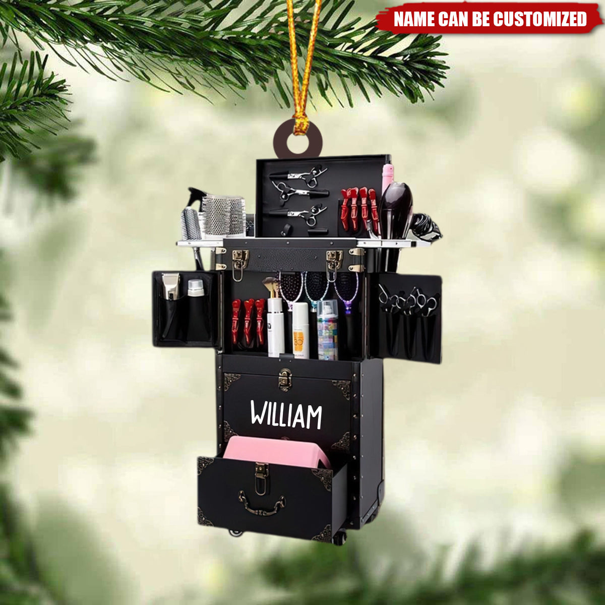 Personalized Hairdresser Christmas Acrylic Ornament, Gift For Hairdresser, Xmas Decor