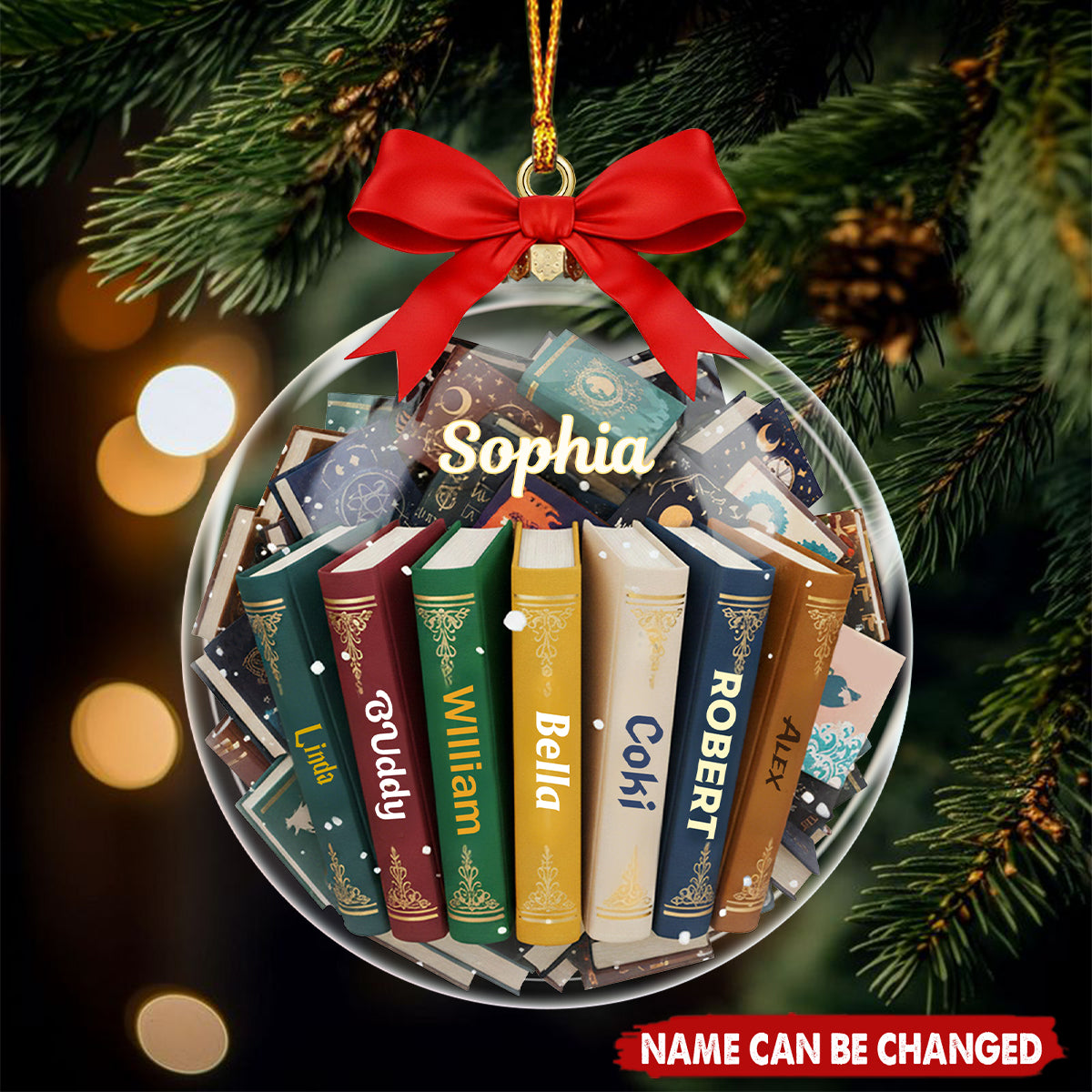 Bookmas Acrylic Ornament, Personalized Gifts For Book Lovers