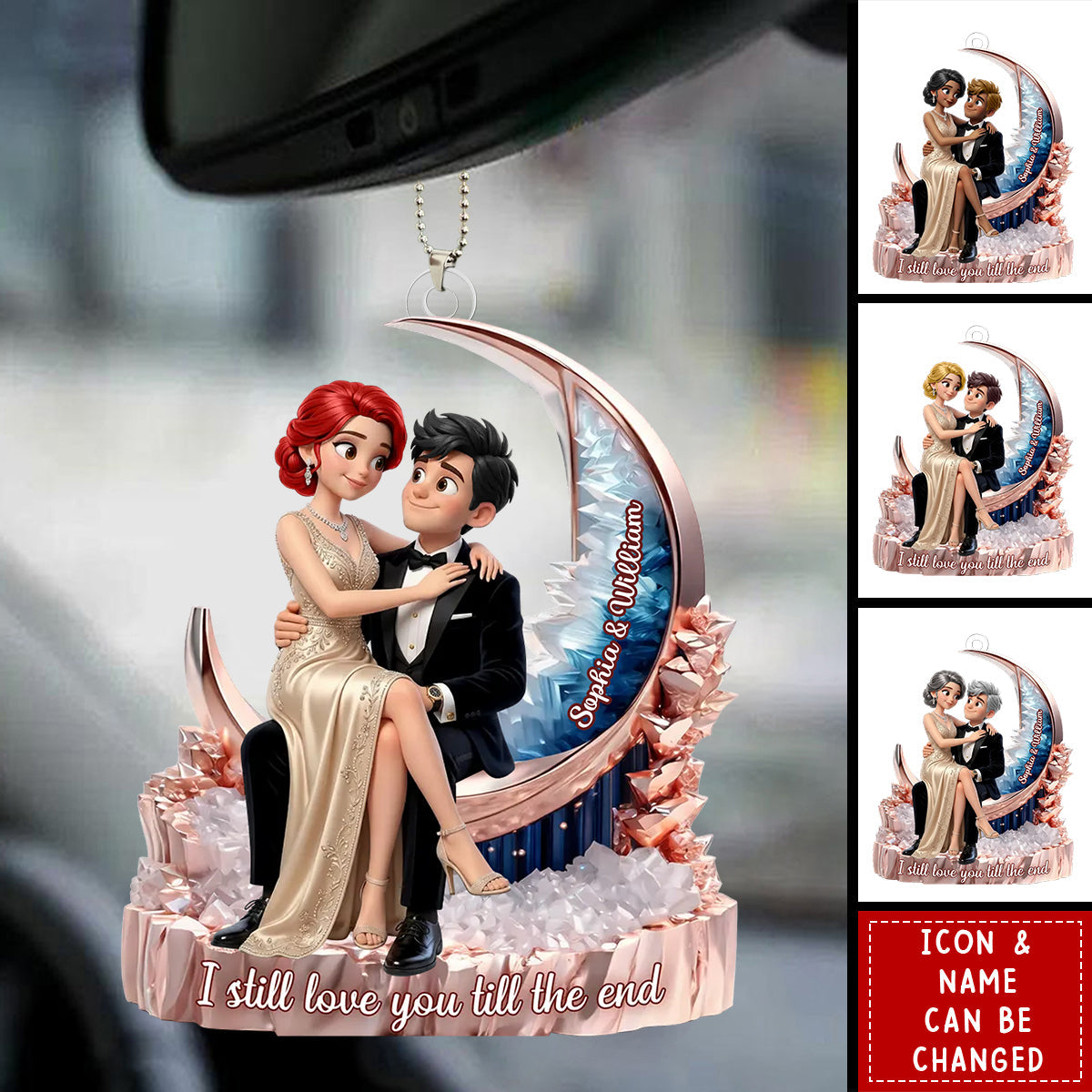 I Still Love You Till The End Romantic Couple - Personalized Car Ornament - Anniversary, Valentine's Day Gift