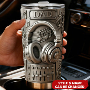 Personalized Father's Day Music DJ-Themed Insulated Tumbler