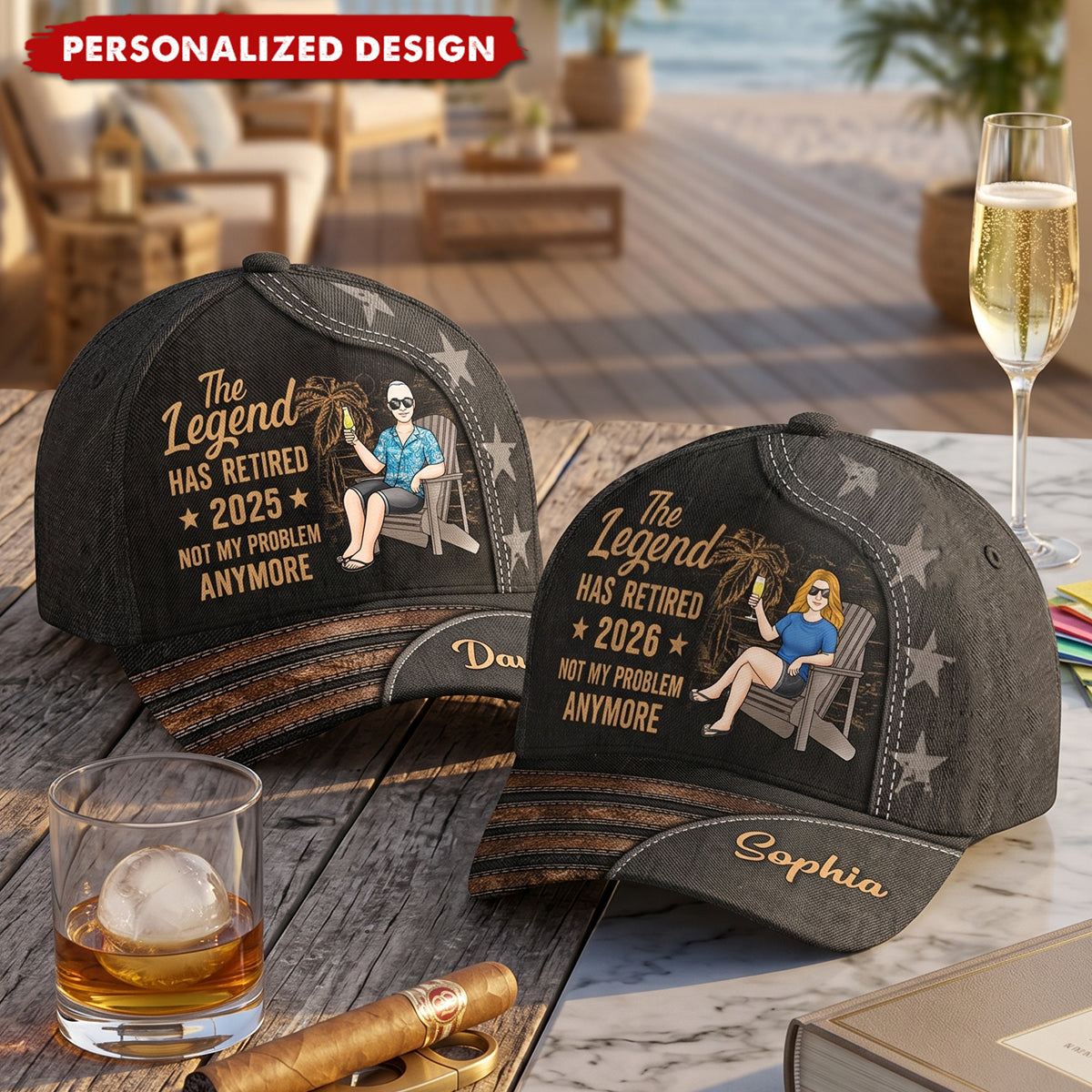 Custom Hat, All Over Print Classic Cap - Personalized Retirement Gifts For Women, Men - Enjoy Life On Your Terms