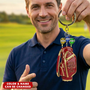 Golf Dad Keychain - Personalized Gifts For Dad