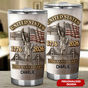 250th Anniversary USA Patriotic - Personalized Tumbler