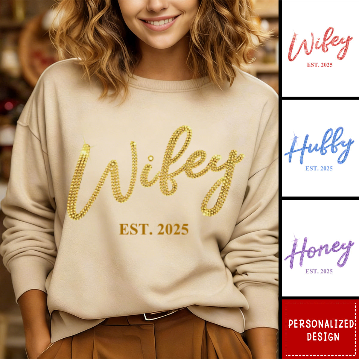 Custom Unisex Sweatshirt, Hoodie With Design On Sleeve - Personalized Anniversary Wedding Gifts For Husband And Wife, Him And Her