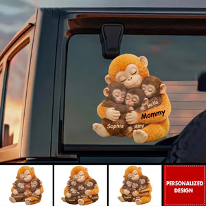Custom Mother Monkey & Children Car Window Decal Sticker Mother's Day Gifts For Wife, Mom
