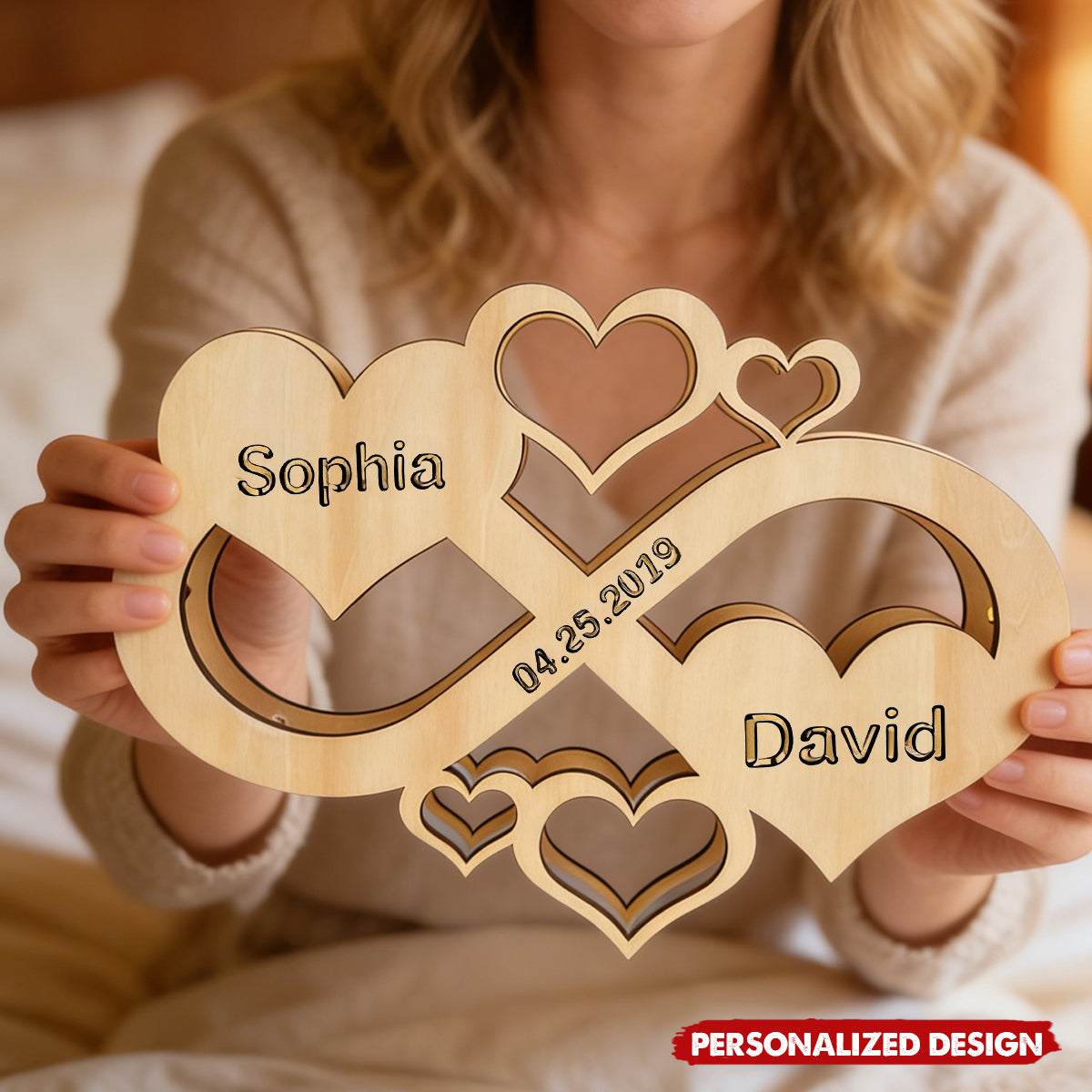 Custom Name Infinity Heart Lamp - Personalized Couple Lamp, Gifts For Wife, Him, Her