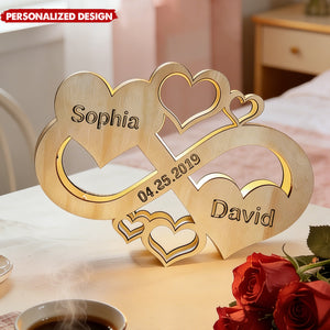 Custom Name Infinity Heart Lamp - Personalized Couple Lamp, Gifts For Wife, Him, Her