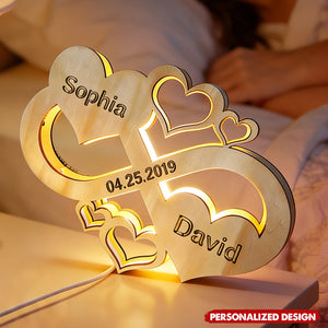 Custom Name Infinity Heart Lamp - Personalized Couple Lamp, Gifts For Wife, Him, Her