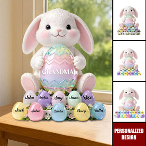 Personalized Bunny Acrylic Block Plaque Heartfelt Easter Gift For Mom, Grandma