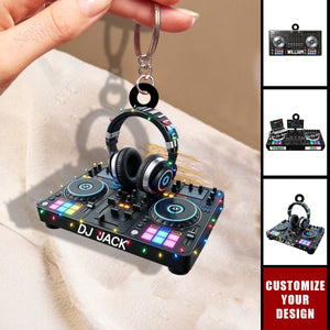 Custom Name DJ Acrylic Keychain, Personlized Gift For Music Lover