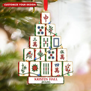 Personalized Mahjong Christmas Ornament - Mahjong Player Gift