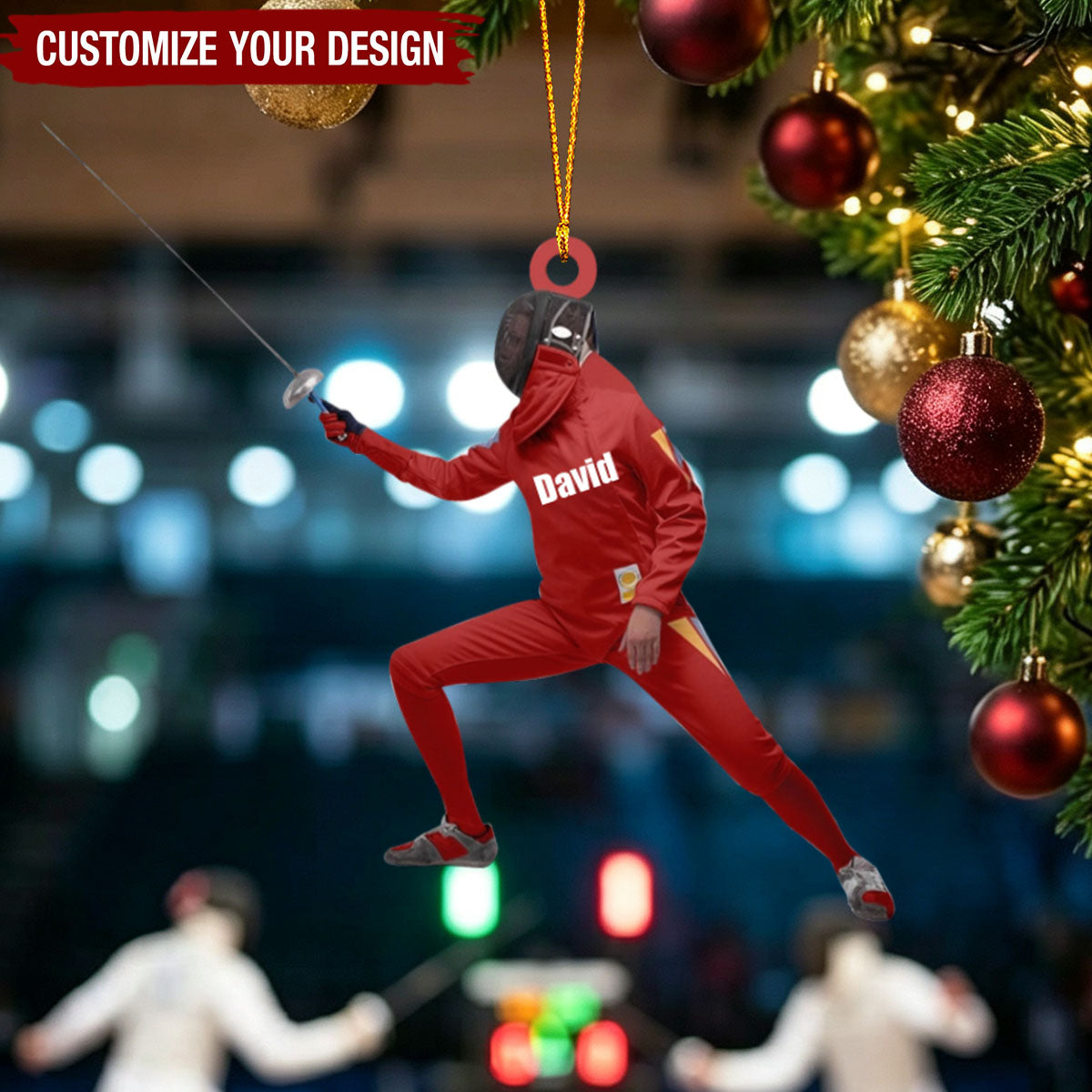 Christmas Fencer Ornament - Great Gift For Fencer Lover