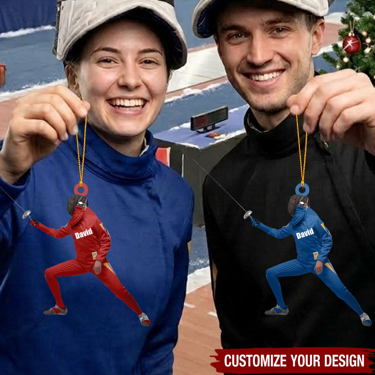 Christmas Fencer Ornament - Great Gift For Fencer Lover