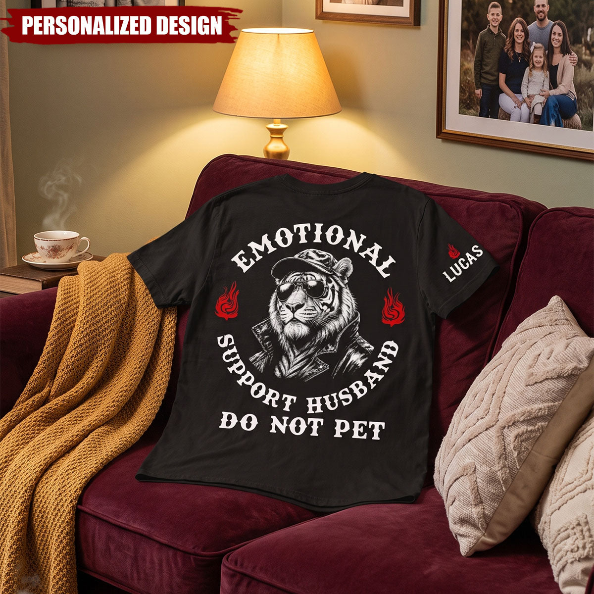 Emotional Support Husband Do Not - Funny Shirt For Him - Up To 10 Names - Personalized Shirt