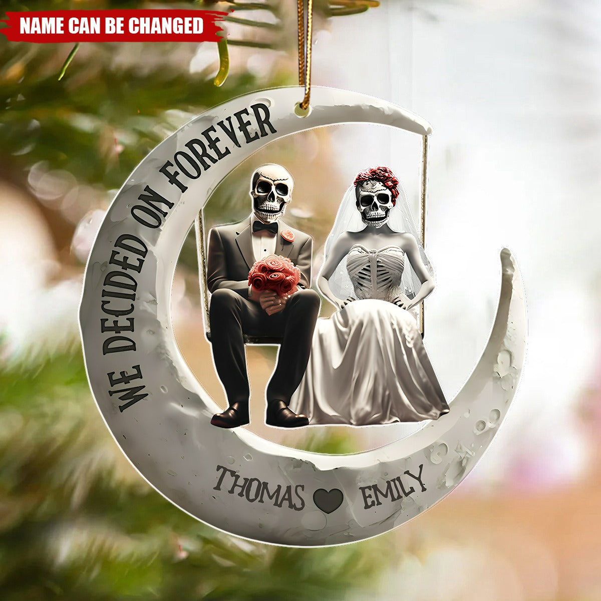 Personalized Gifts For Couple Christmas Skull Couple Ornament
