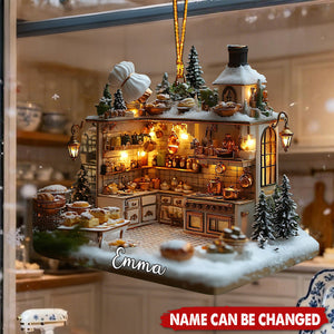 Personalized Cozy Bakery Acrylic Ornament, Kitchen Decor 2025, Unique Christmas Gift For Baker And Pastry Lovers