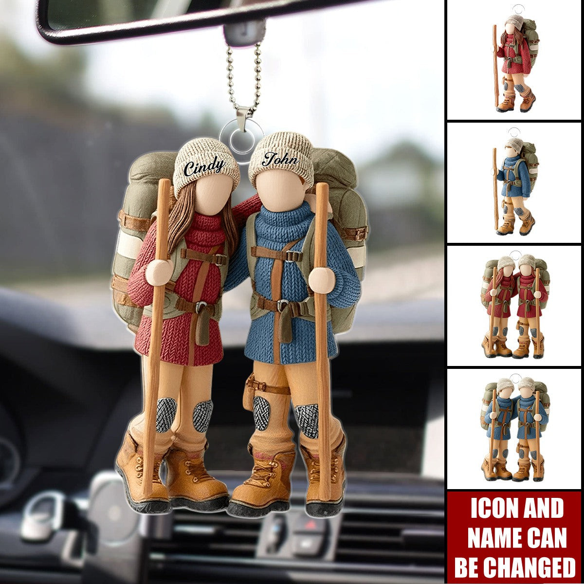 Hiking Partners For Life - Personalized Acrylic Car Ornament