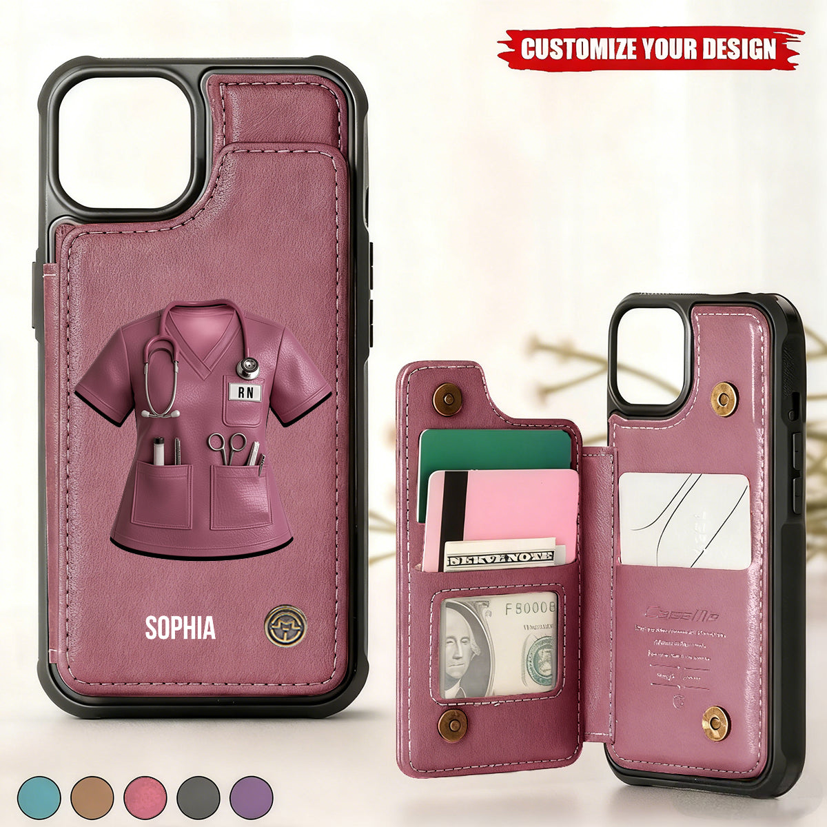 Proud Nurse - Personalized Nurse Wallet Phone Case