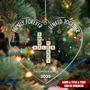 Christmas Family Heart Scrabble Custom Name - Personalized Acrylic Ornament