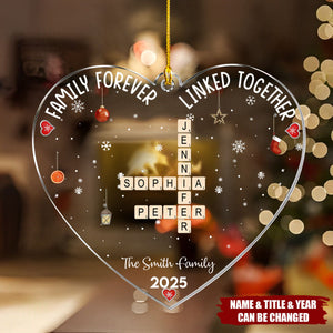 Christmas Family Heart Scrabble Custom Name - Personalized Acrylic Ornament