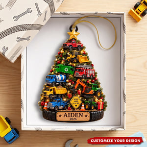 Personalized Kids Truck Ornament, Custom Boy Name Christmas Ornament