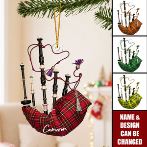 Custom Name Bagpipe Ornament, Personalized Bagpipe Ornament
