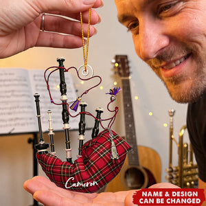 Custom Name Bagpipe Ornament, Personalized Bagpipe Ornament